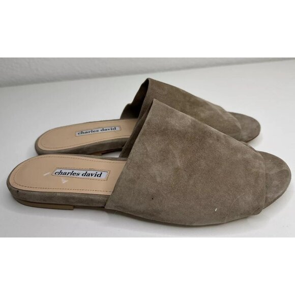 Charles David Women's Soleil Leather Slide Suede Tan Size 10 - Picture 1 of 10